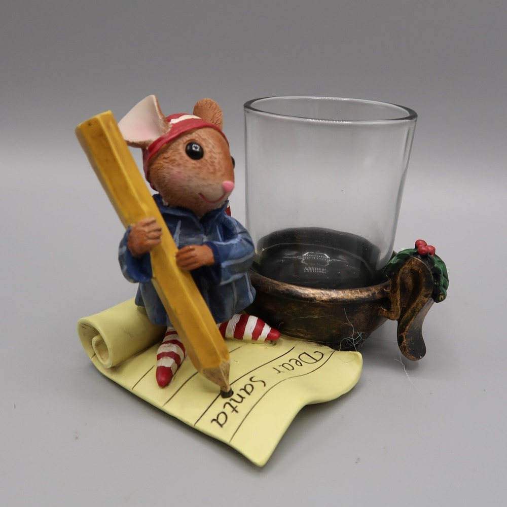Yankee Candle Co. Tea Light Holder Christmas Holiday Mouse Dear Santa